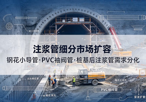 新宾注浆管细分市场扩容，隧道钢花小导管、PVC 袖阀管、桩基后注浆管需求分化